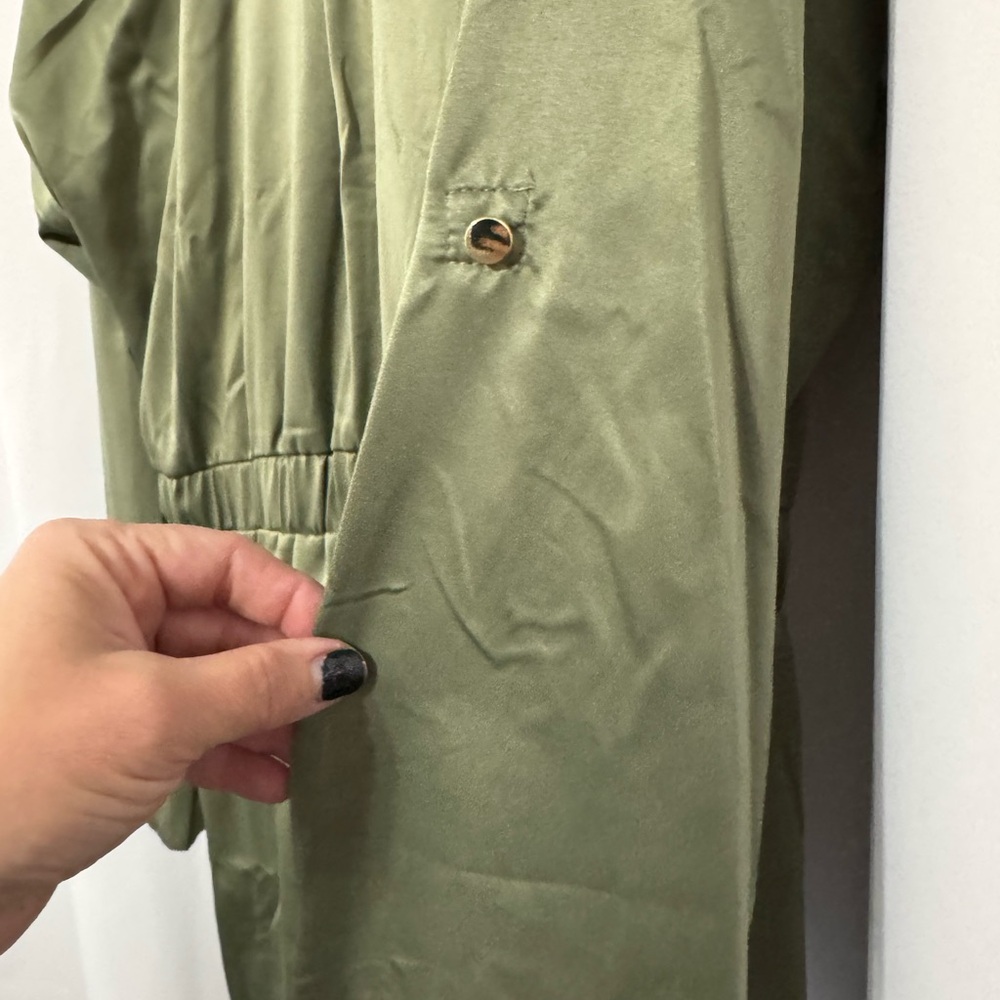 French Connection Sage Green Long Sleeve‎ Dress Size: XXL - Picture 2 of 9